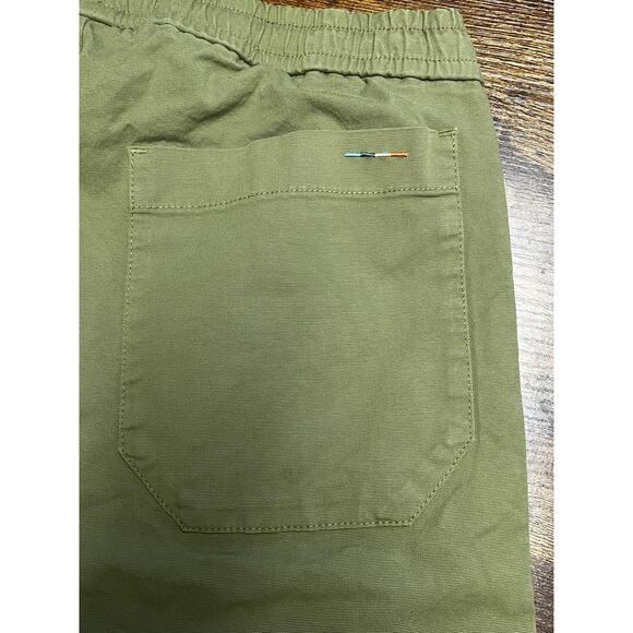 Inkerman Pants Mens 30 Olive Green Elastic Waist Drawstring Chino Stretch Casual - Picture 5 of 10